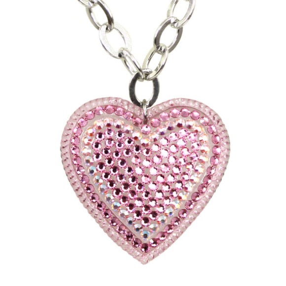Tarina Tarantino Jewelry - Tarina Tarantino ‘Big Love’ heart necklace baby pink Swarovski